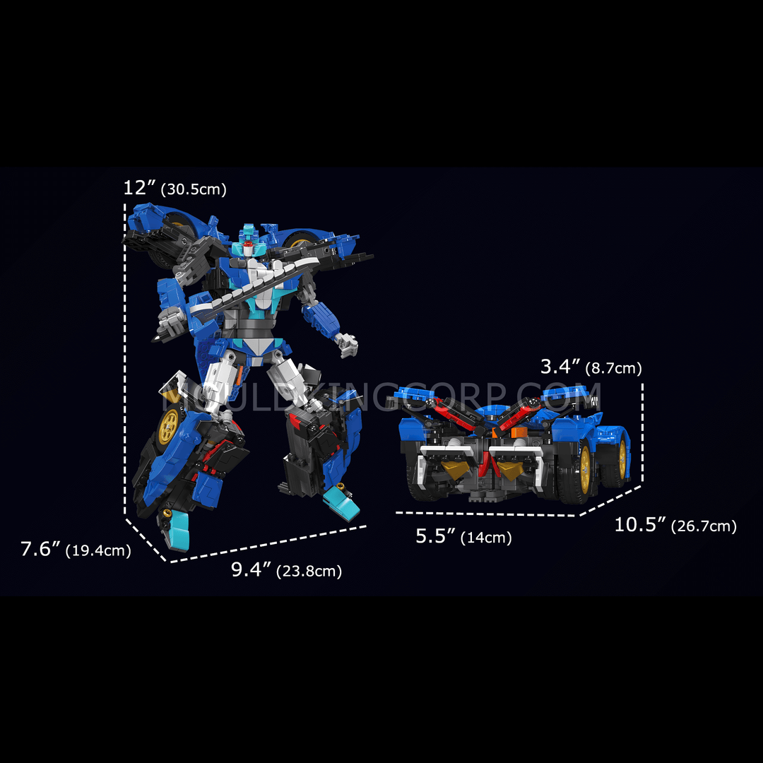 Matrijzenkoning 10061 Creatieve Ideeën 2in1 Lambo Robot Bouwset | 998 PCS