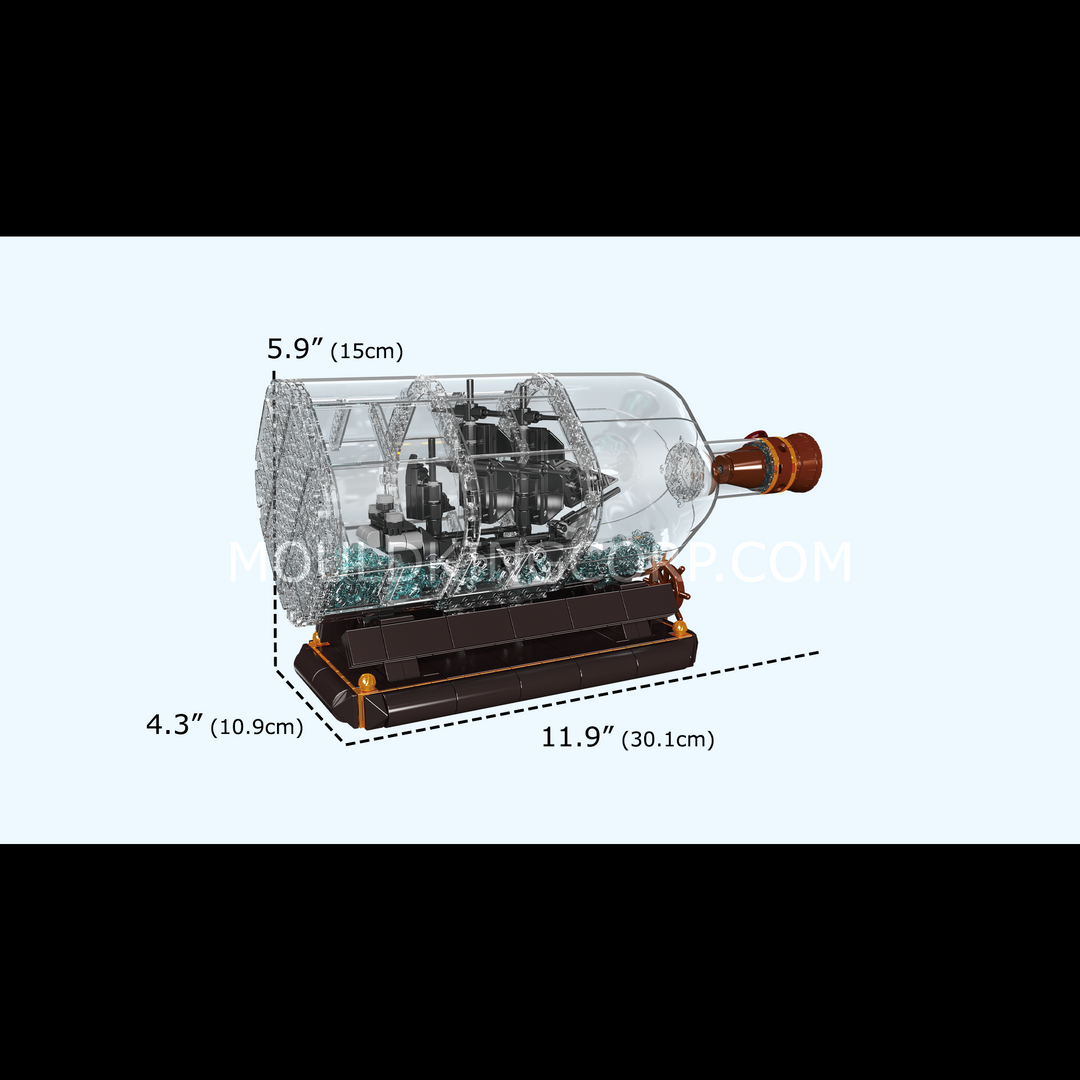 Mould King 10070S Schiff-In-einer-Flasche Modellbausatz | 822 Teile