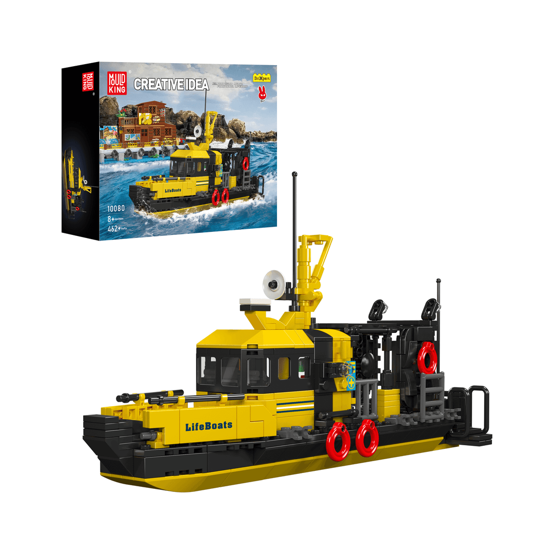 Mould King 10080 Norwegisches multifunktionales Rettungsboot-Bauset | 462 Teile