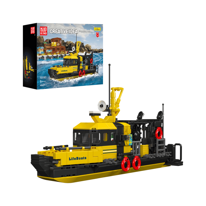 Mould King 10080 Norwegisches multifunktionales Rettungsboot-Bauset | 462 Teile