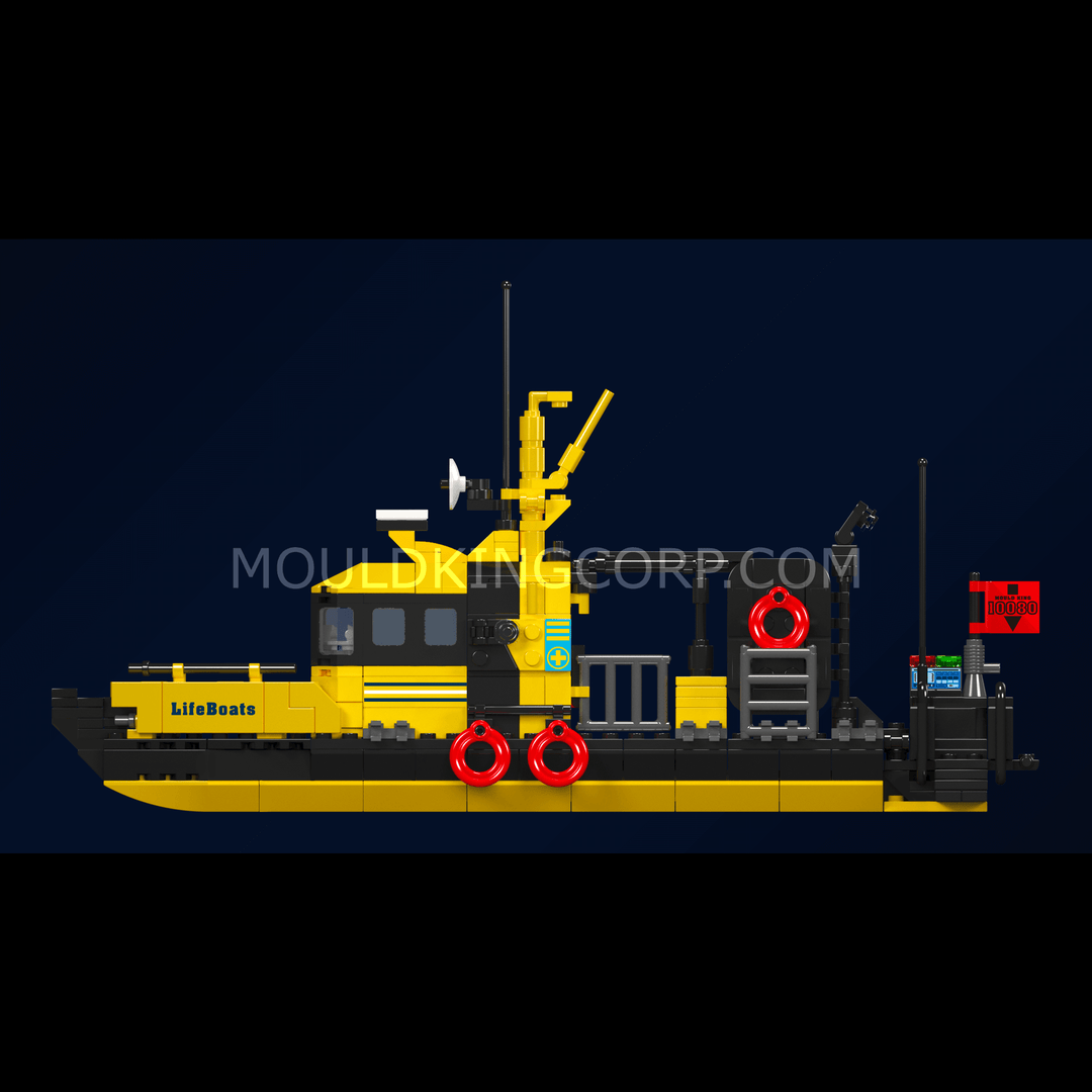 Mould King 10080 Norwegisches multifunktionales Rettungsboot-Bauset | 462 Teile