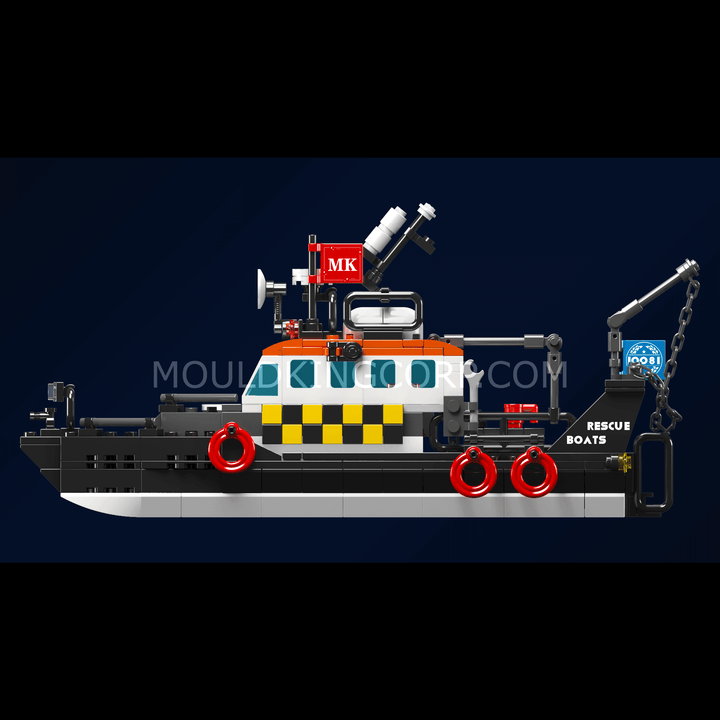 Mould King 10081 Britisches multifunktionales Rettungsboot-Bauset | 364 Teile