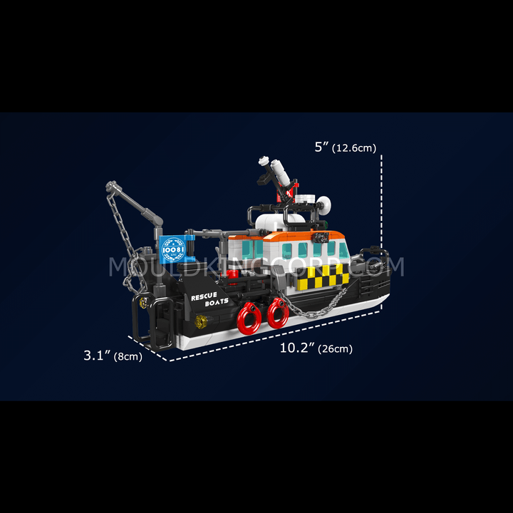 Mould King 10081 Britisches multifunktionales Rettungsboot-Bauset | 364 Teile
