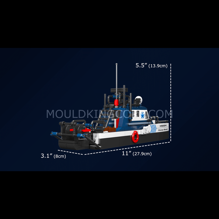 Mould King 10084 Polizeiboot-Bausatz | 413 Teile