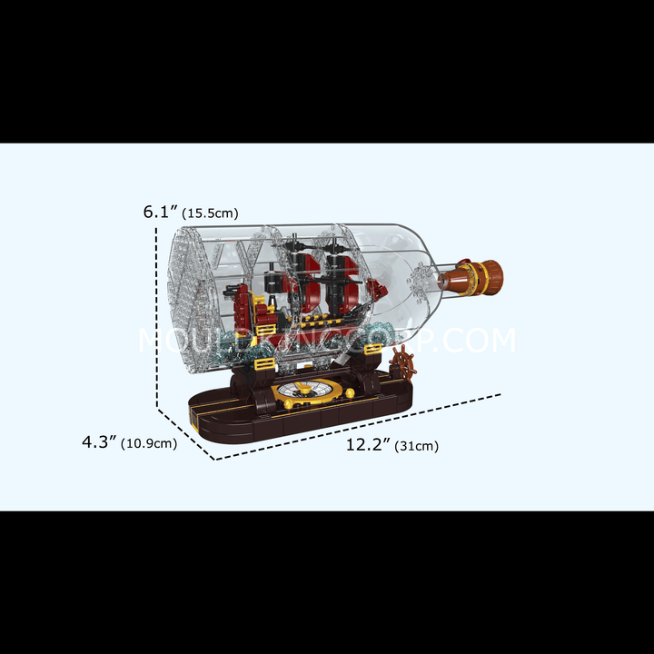 Mould King 10085 The Mini Queen Revenger Schiff-In-einer-Flasche Bausatz | 885 Teile