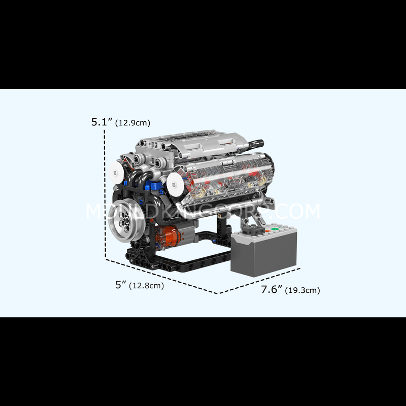 Mould King 10088 Motorised V8 Engine Building Set | 535 Pcs