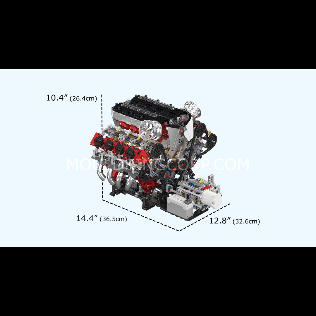 Mould King 10130S F488 Motorized Supercar Engine Model Building Set | 2,936 Pcs