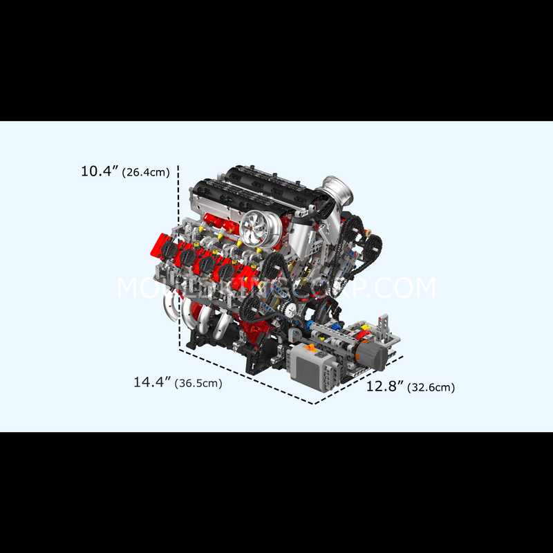 Mould King 10130 F488 Motorised V8 Engine Building Set | 2,718 Pcs