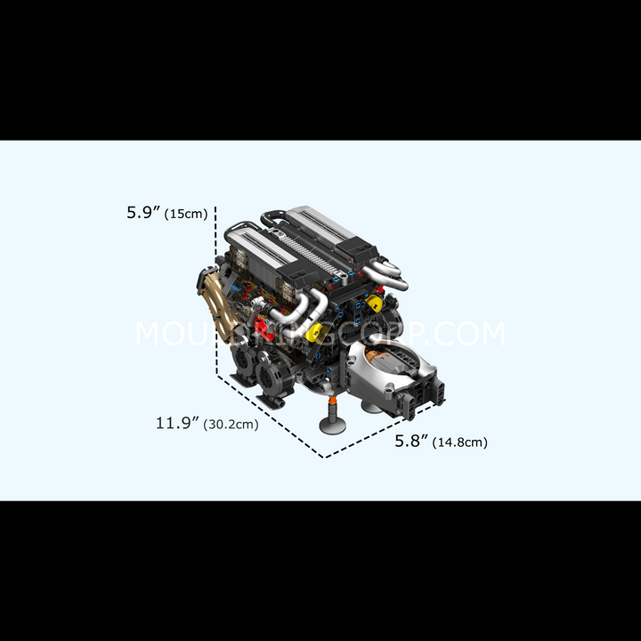 Mould King 10131 BGT Motorised W16 Engine Building Set | 952 Pcs