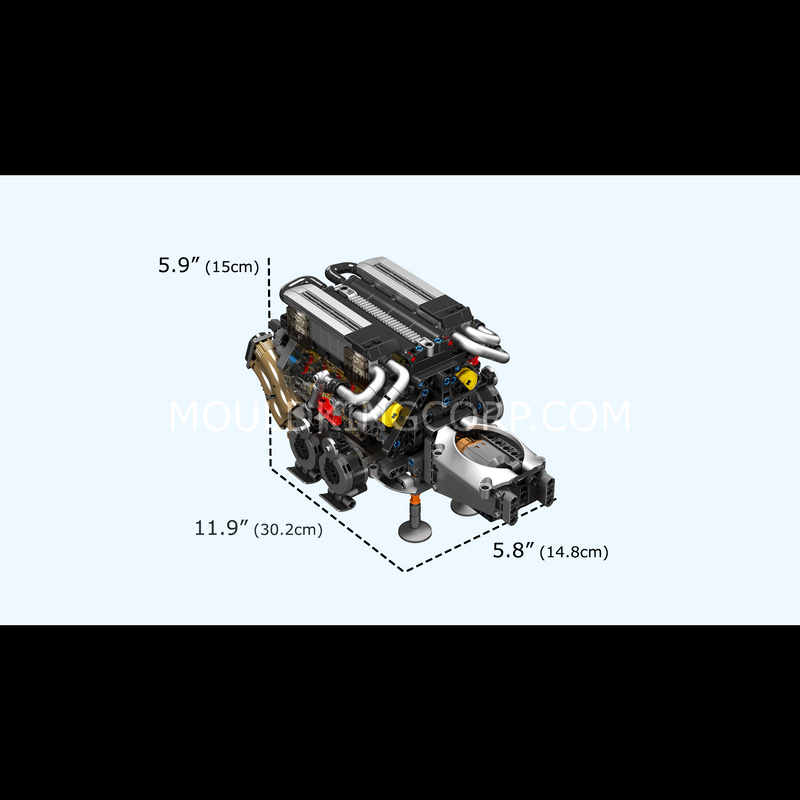 Mould King 10131 BGT Kit de construction de moteur motorisé W16 | 952 pièces