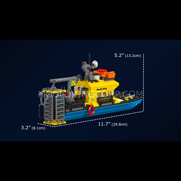 Mould King 10134 Mini-Unterwasser-Erkundungsschiff-Bausatz | 380 Teile