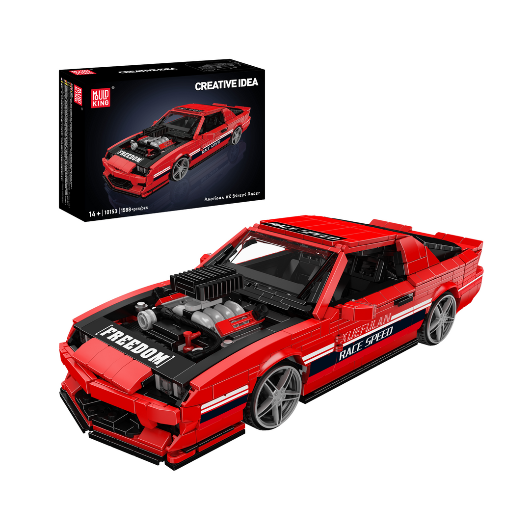 Mould King 10153 American V8 Street Racer mit offenem Kompressor Bausatz | 1.588 Teile