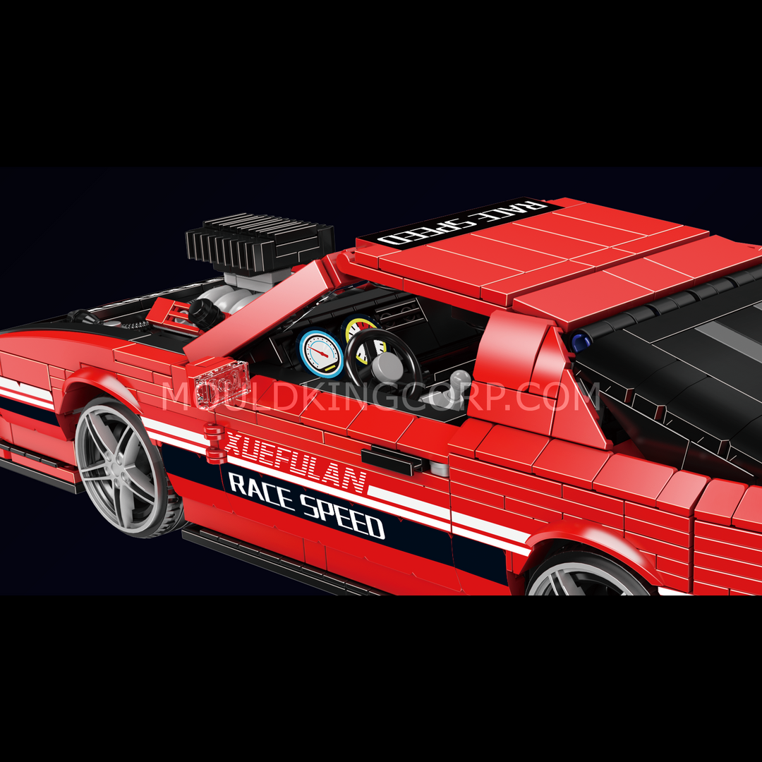 Mould King 10153 American V8 Street Racer mit offenem Kompressor Bausatz | 1.588 Teile