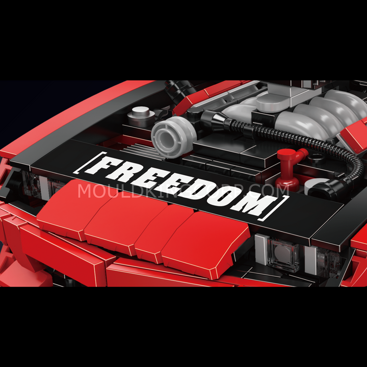 Mould King 10153 American V8 Street Racer mit offenem Kompressor Bausatz | 1.588 Teile