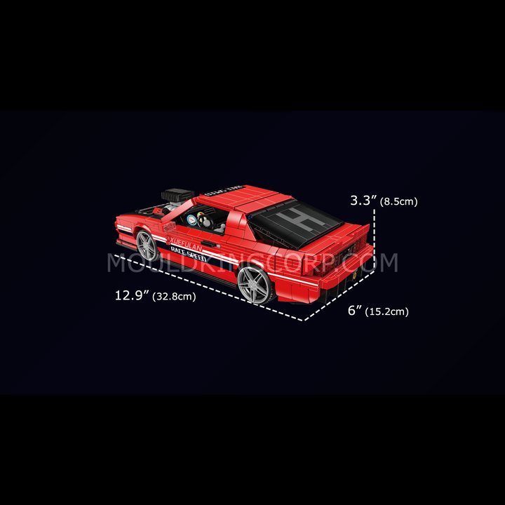 Mould King 10153 American V8 Street Racer mit offenem Kompressor Bausatz | 1.588 Teile