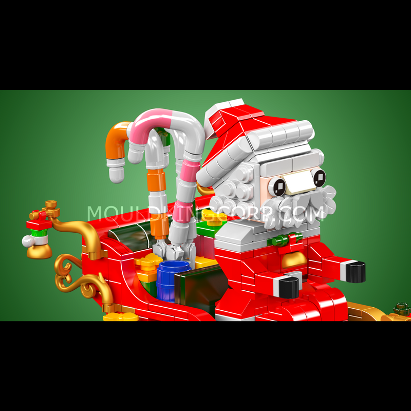 Mould King 10154 Motorised Reindeer & Santa Claus Sleigh Building Set | 2,073 Pcs