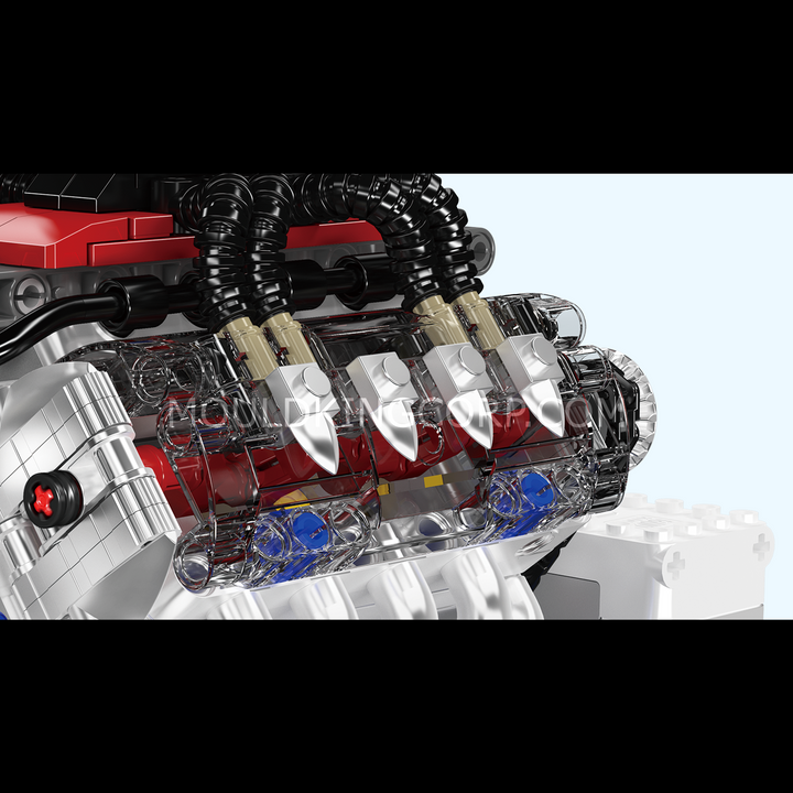 Mould King 10171 Chevy LSX454 Motorized V8 Engine Building Set | 487 Pcs
