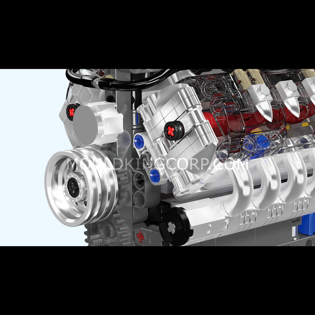 Mould King 10171 Chevy LSX454 Motorized V8 Engine Building Set | 487 Pcs