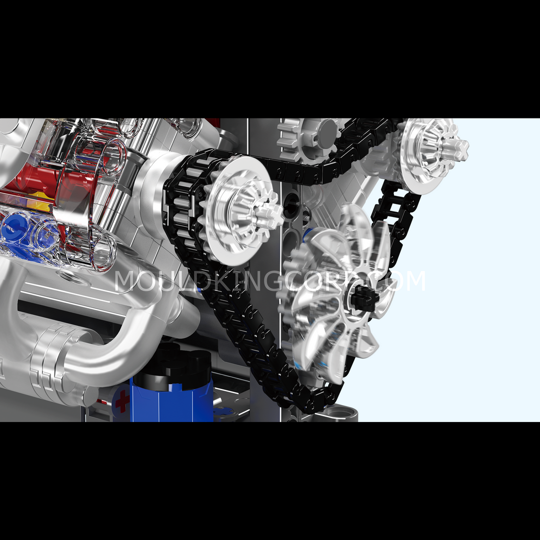 Mould King 10171 Chevy LSX454 Motorized V8 Engine Building Set | 487 Pcs