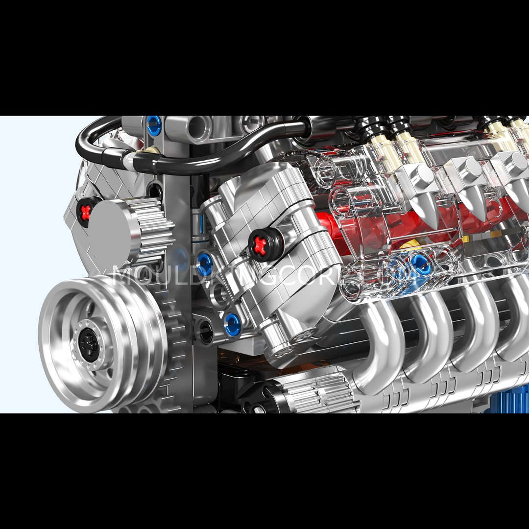 MouldKing 10171 Mould King 10171 Non ĐỘNG CƠ CHEVROLET LSX454 V8 Bộ đồ Chơi Xếp Lắp Ráp Ghép Mô - Foto 14