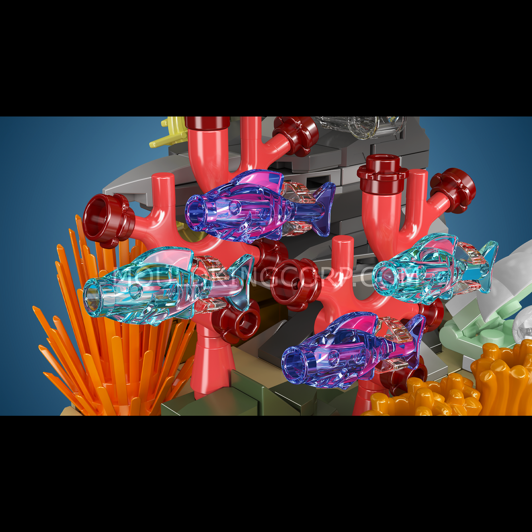Mould King 10172S Sea Turtle & Coral Reef Display Building Set | 399 Pcs