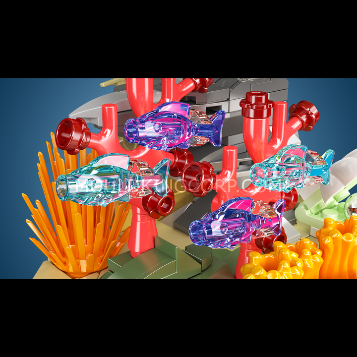 Mould King 10172 Sea Turtle & Colorful Reef Building Set | 410 Pcs