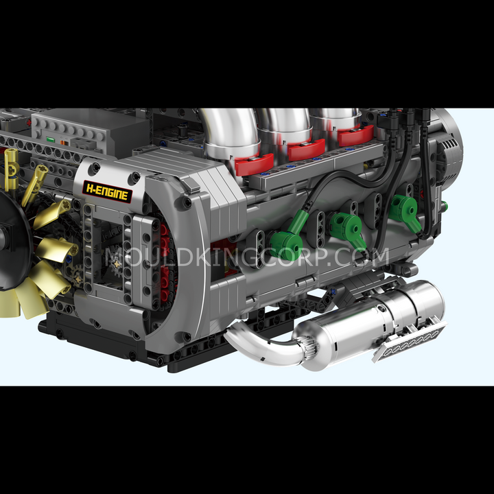 Mould King 10181 Motorised Flat-6 Engine Building Set | 2,375 Pcs Mould King 10181 Motorised Flat-6 Engine Building Set | 2,375 Pcs