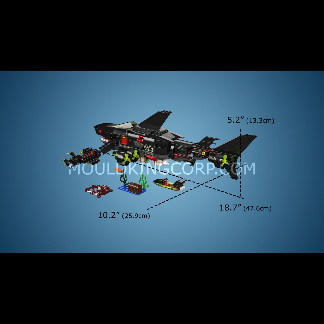 Mould King 10183 Mecha Shark Submarine Building Set | 1,031 Pcs