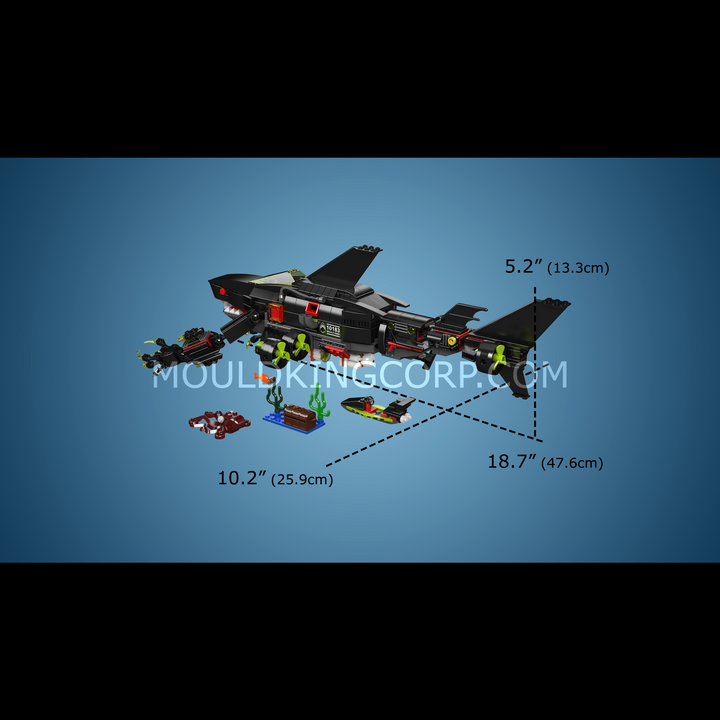 Mould King 10183 Mecha Shark Submarine Building Set | 1,031 Pcs