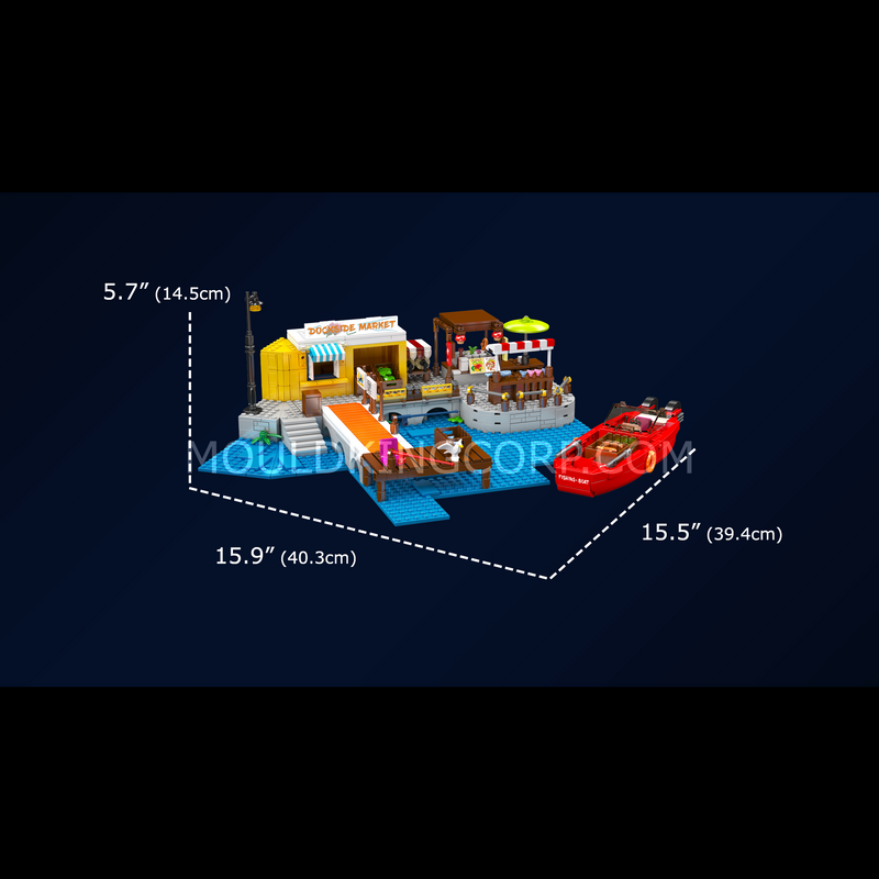 Mould King 10186 Harbor Dockside Market Building Set | 869 Pcs