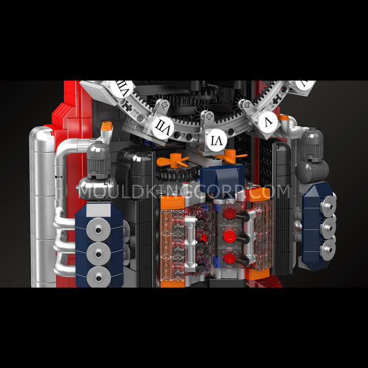 Mallenkoning 10187 Cyberpunk Mechanische Klok Bouwset | 1.601 Stuks