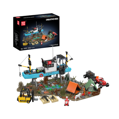 Mould King 10191 Fishing Boat Repair Yard Building Set | 1234 Pcs