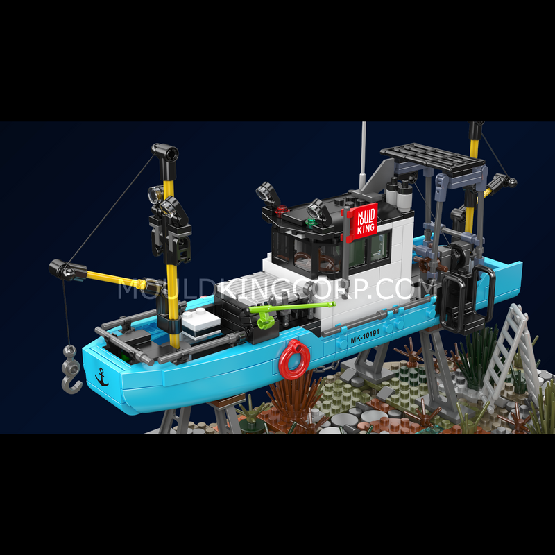 Mould King 10191 Fishing Boat Repair Yard Building Set | 1234 Pcs