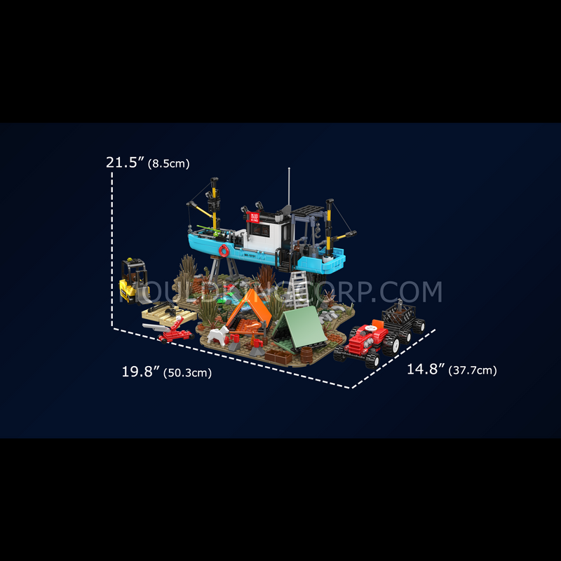 Mould King 10191 Fishing Boat Repair Yard Building Set | 1234 Pcs