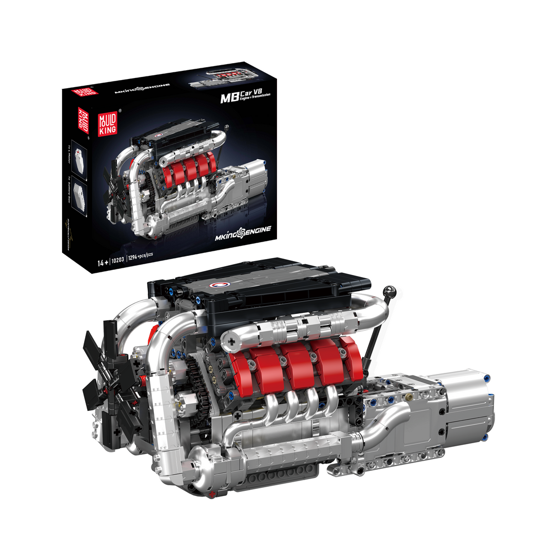 Mould King 10203 M Power V8 - Juego de construcción de motor y caja de cambios | 1169 piezas