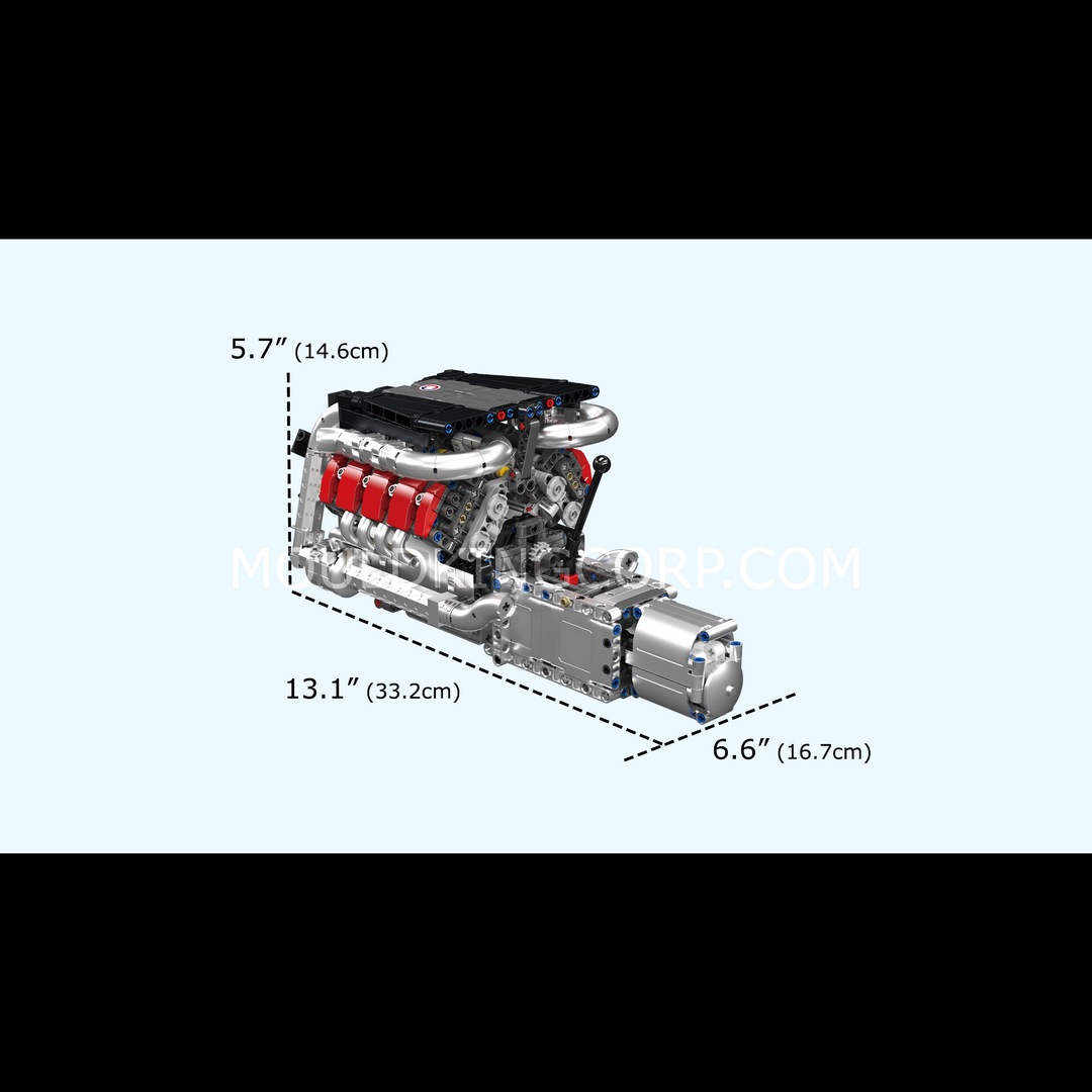 Mould King 10203 M Power V8 - Juego de construcción de motor y caja de cambios | 1169 piezas