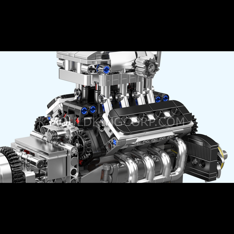 Mould King 10206 Turbocharged V8 Engine Building Set | 737 Pcs