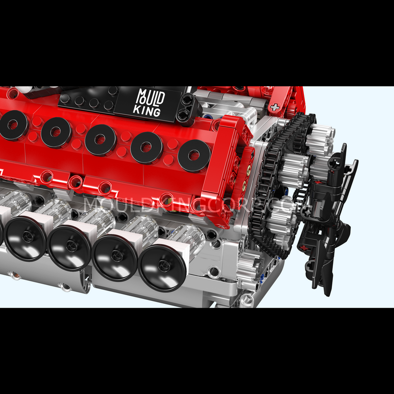 Mould King 10210 Motorized V12 Naturally Aspirated Engine Model Building Block Set | 1,366 Pcs