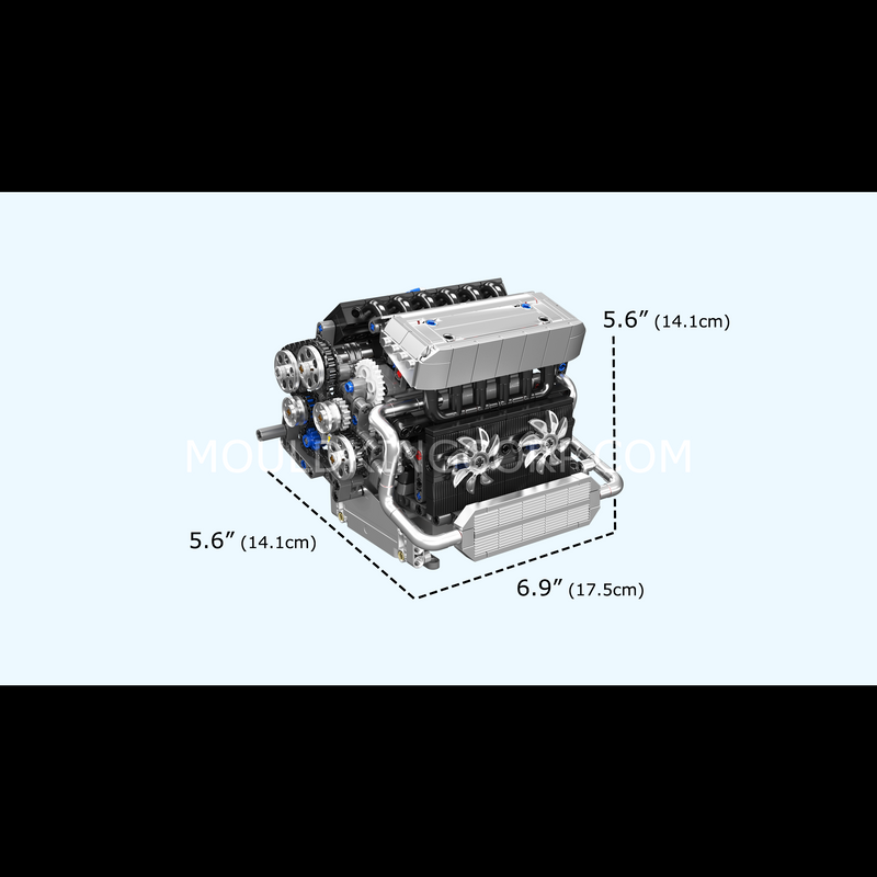 Mould King 10213 Motorized S55 Inline-6 Engine Model Building Set | 744 Pcs