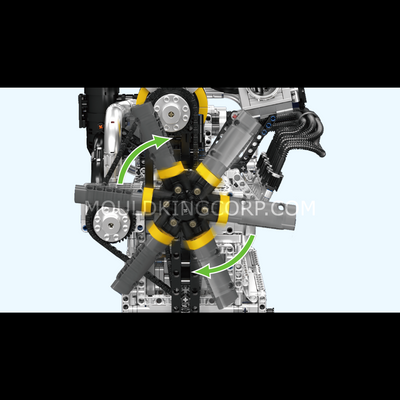 Mould King 10214 Motorized Wankel Rotary Engine with Gearbox Model Building Set | 2,177 Pcs
