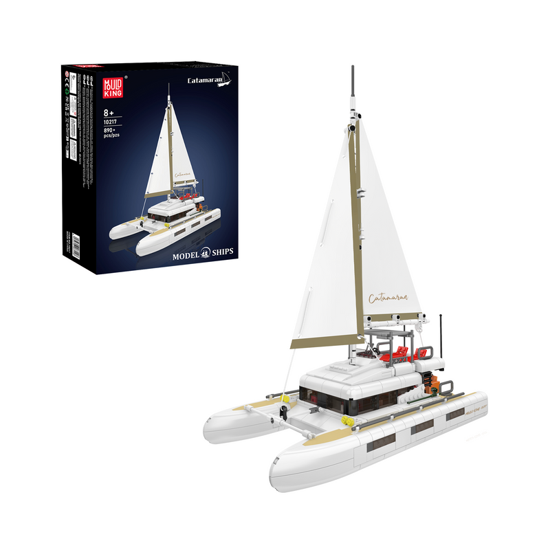 Mould King 10217 Catamaran Sailboat Model Building Set | 890 Pcs