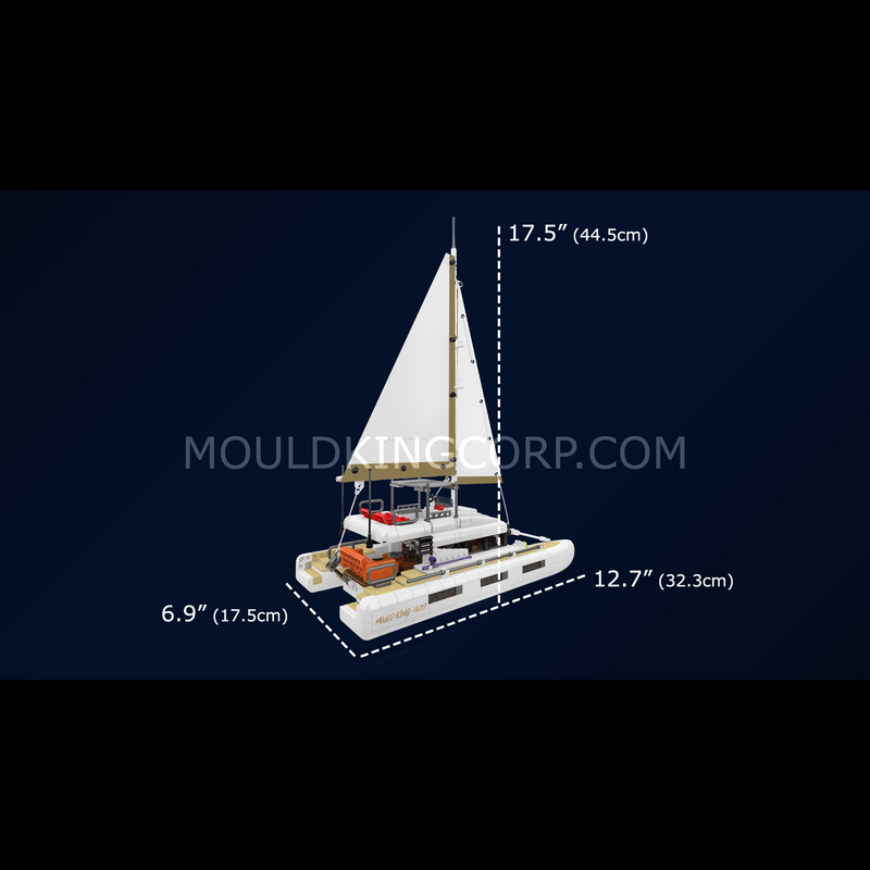 Mould King 10217 Catamaran Sailboat Model Building Set | 890 Pcs