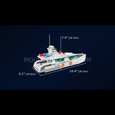 Mould King 10218 White Dolphin Yacht Building Set | 857 Pcs