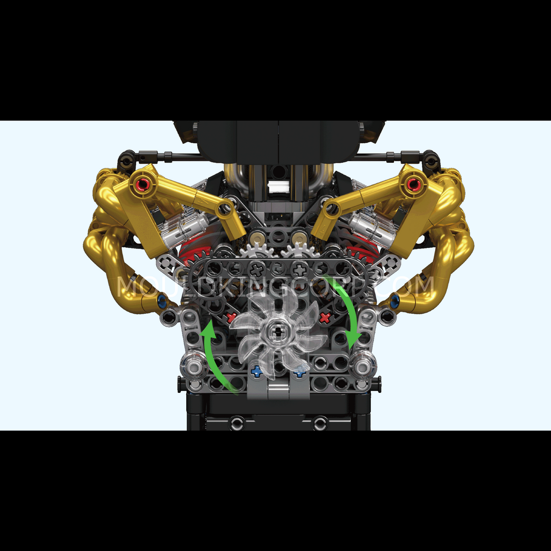 Mould King 10224 Motorized Valkyrie V12 Engine Model Set