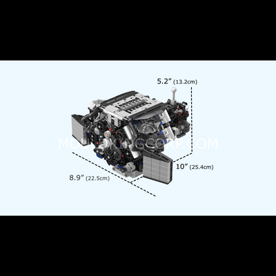 Mould King 10230 W12 Twin Turbo Engine Model Building Set | 871 Pcs