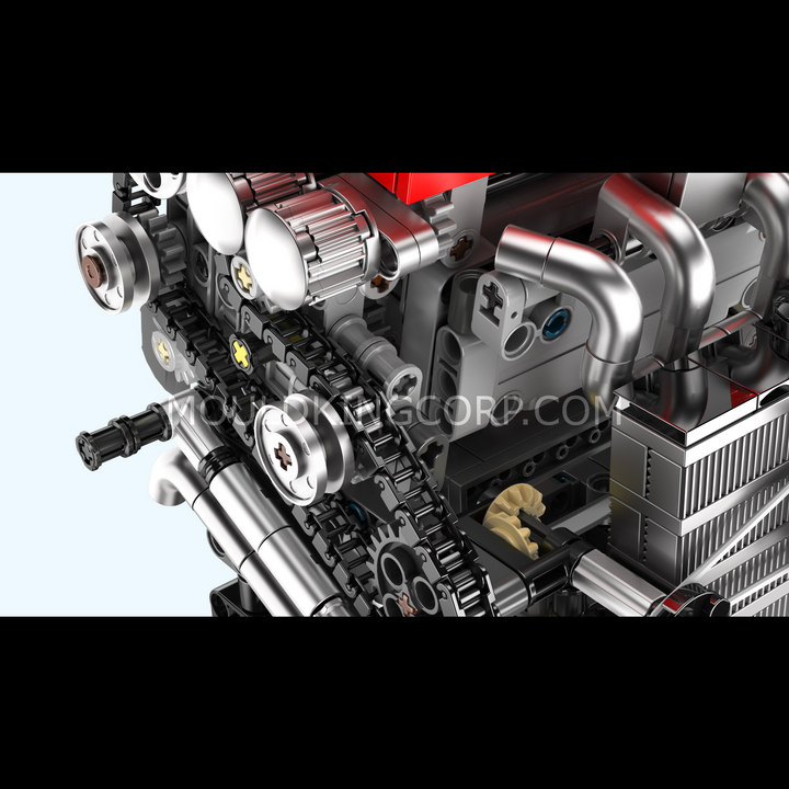 Mould King 10235 4G63T Turbocharged Inline-Four Engine Model Building Set | 811 Pcs