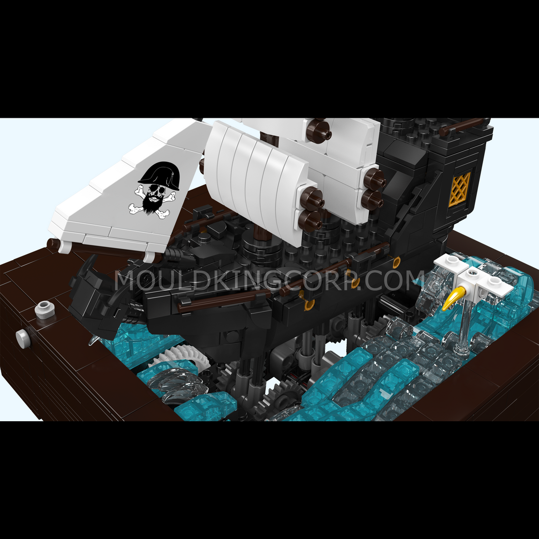 Mould King 10243 Motorized Pirate Ship & Moving Wave Building Set | 1,280 Pcs