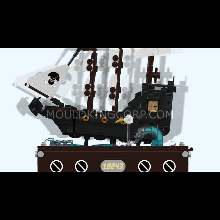 Mould King 10243 Motorized Pirate Ship & Moving Wave Building Set | 1,280 Pcs