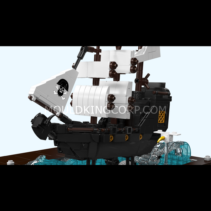 Mould King 10243 Motorized Pirate Ship & Moving Wave Building Set | 1,280 Pcs