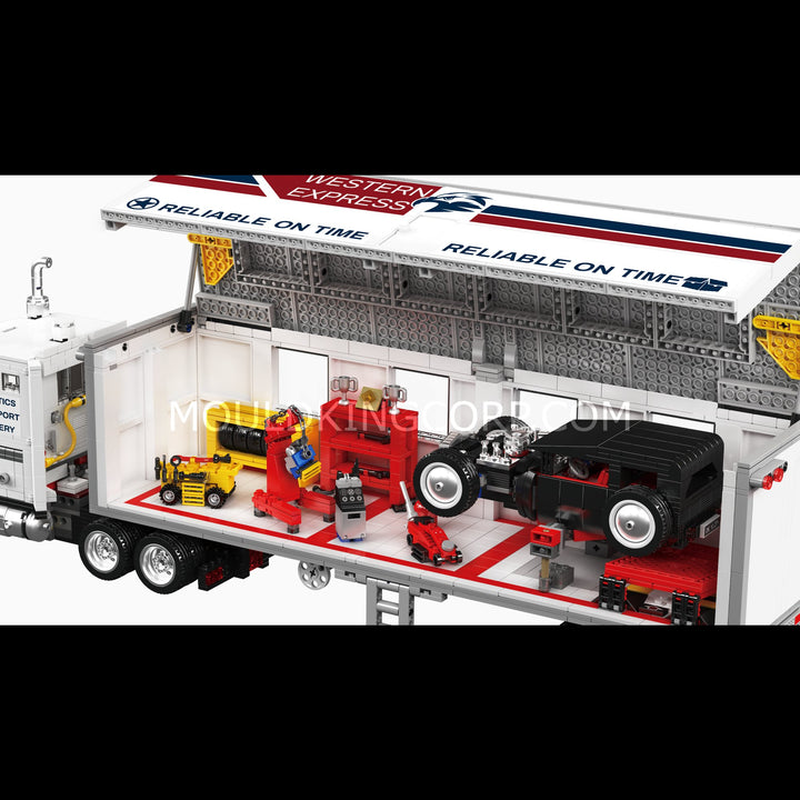 Mould King 10269 9900i Semi Truck & Expandable Mobile Workshop Building Set | 3,113 Pcs